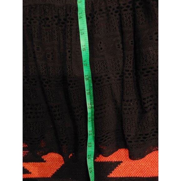 Handmade Upcycled Black Mini Dress with Butterfly and Lace. Some Stretch. L/XL - Picture 14 of 16